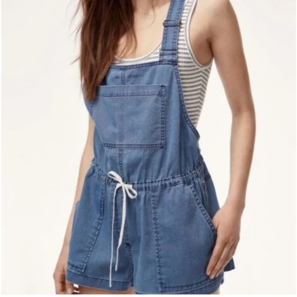 Aritzia Wilfred Free Beatriz Romper Chambray Size Medium - Picture 3 of 8